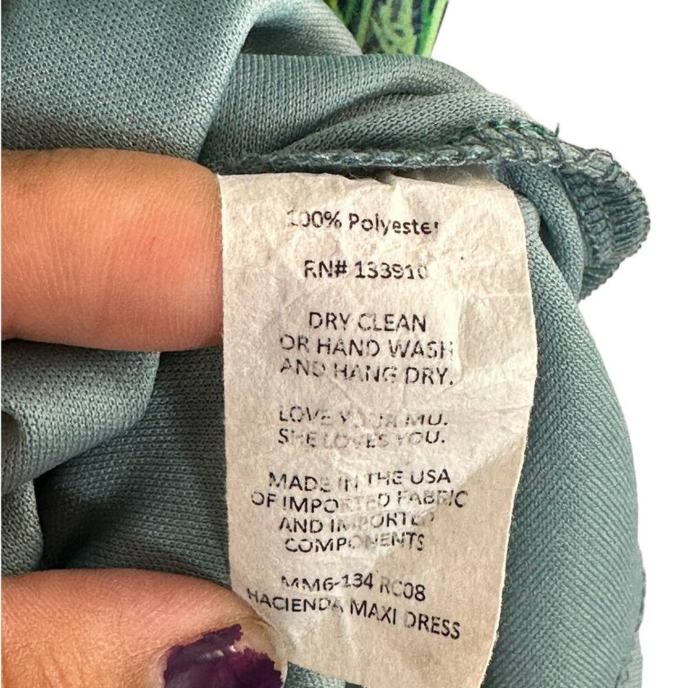Show Me Your Mumu Hacienda Green Leaf Maxi Dress Rainforest Cafe Size Small - Picture 10 of 10